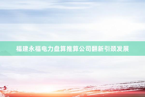 福建永福电力盘算推算公司翻新引颈发展